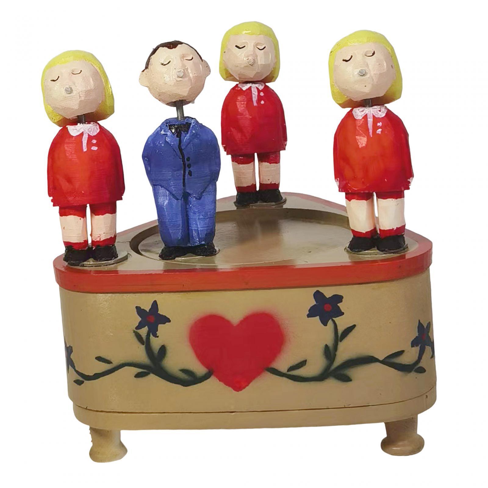 Kissing Couple Doll Music Box Creative Music Mechanism Rotating Statue for Birthday Gifts Boys