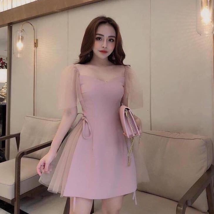 Váy đầm nữ dáng xòe- đầm nữ dự tiệc tiểu thư nhã nhặn AM