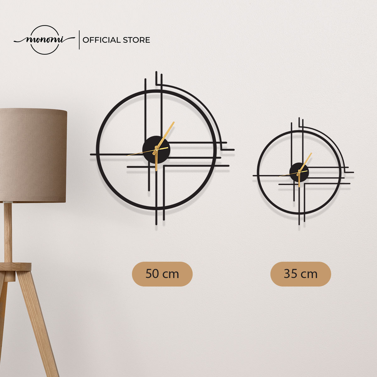 Đồng hồ CNC treo trường Lineal Minimalist, phong cách tối giản, kiểu dáng hiện đại, CNC Metal Wall Clock - Monomi C003