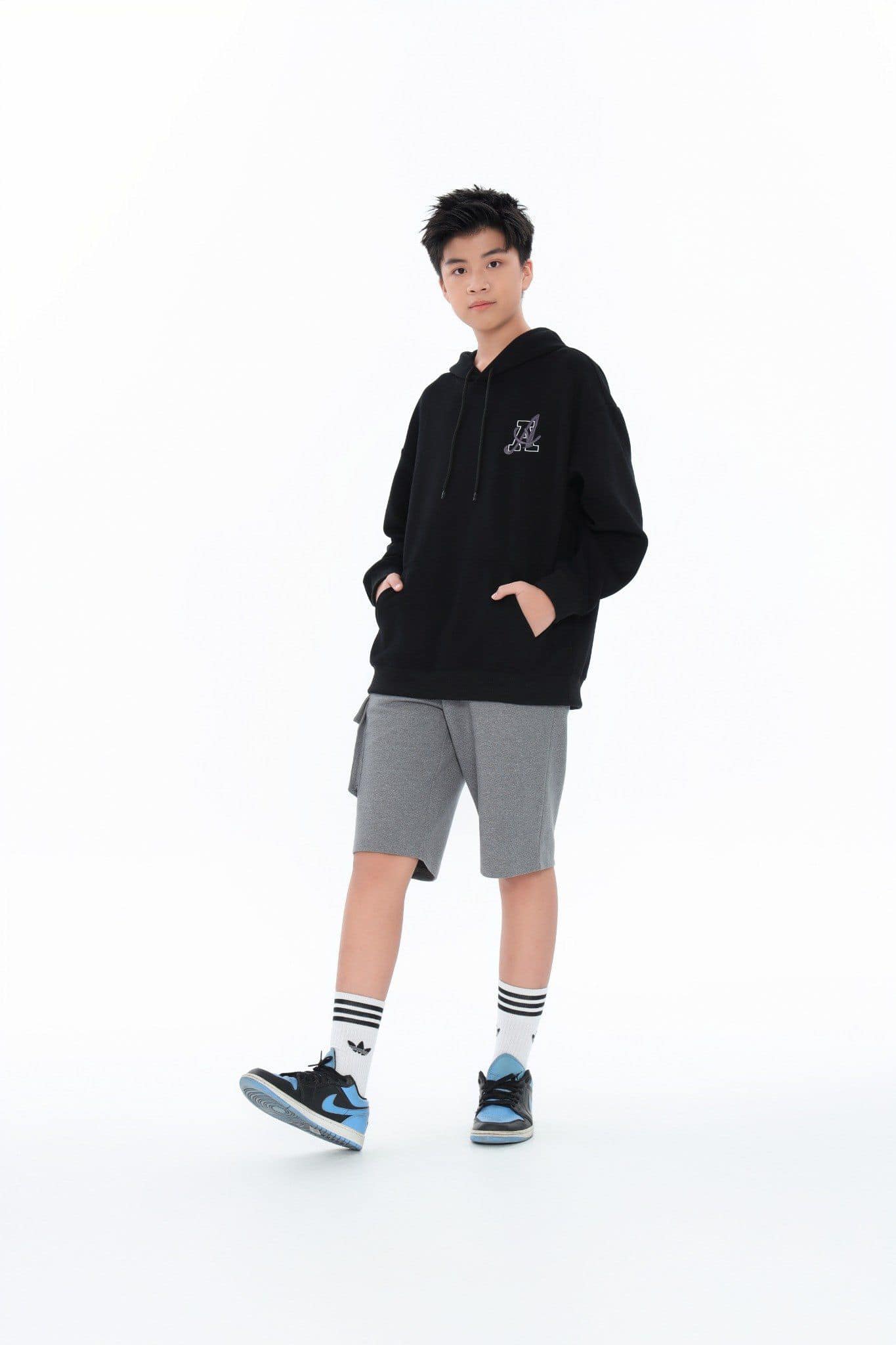 Áo Hoodie teen boy áo nỉ mũ chui đầu Chiho chất cotton nỉ mềm dày vừa size XS-L TDH408R
