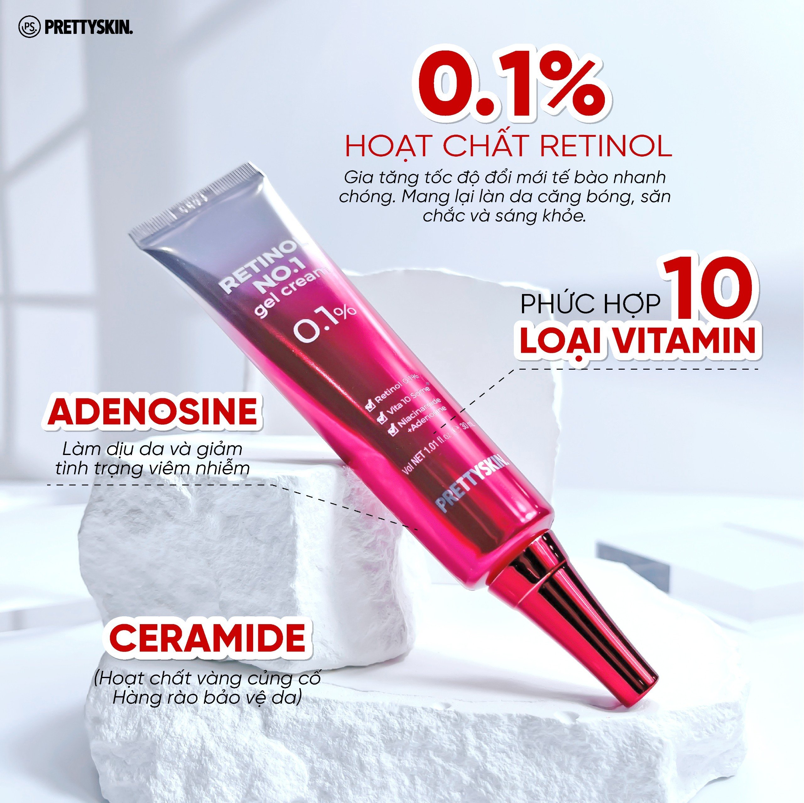 Kem dưỡng trắng tái tạo trẻ hóa làn da RETINOL NO.1 GEL CREAM 30ml