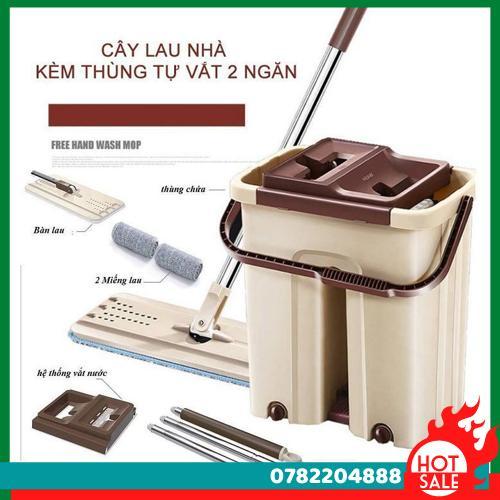 Bộ Cây Lau Nhà Tự Vắt Xoay 360, Chổi Lau Nhà Thông Minh, Xô Thùng Lau Nhà Vắt Tiện Lợi - Thết Bị Vệ Sinh Nhà Cửa Cao Cấp - CH Hương Thị Miễn Phí Vận Chuyển