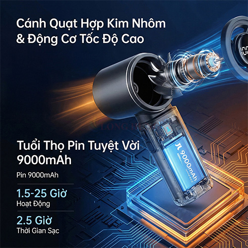 Quạt mini tích điện cầm tay Jisulife Handheld Fan Ultra2 9000mAh - Hàng chính hãng