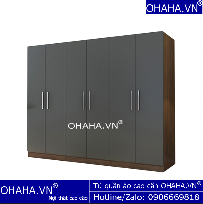 TỦ QUẦN ÁO GỖ CÔNG NGHIỆP HIỆN ĐẠI 6 CÁNH OHAHA - HĐ010