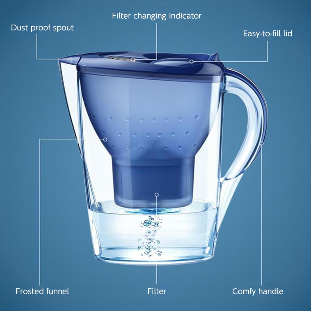 Bình lọc nước 3.5L với hệ thống lọc 4 giai đoạn giảm clo và kim loại nặng