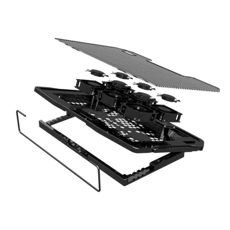 Đế Tản Nhiệt Nuoxi H9 Cho Laptop, Macbook Với 2 Cổng USB 6 Cánh Quạt Tản Nhiệt Êm Ái
