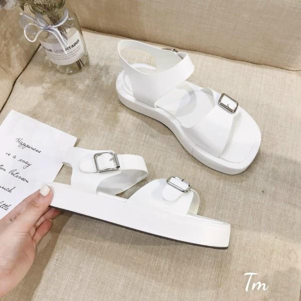 Sandal xuồng học sinh quai ngang đai, dép đế xuồng ,giày nữ bánh mì ULZZANG, kiểu dáng hàn quốc