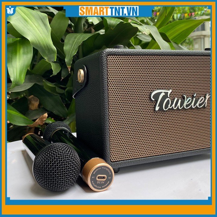 Loa xách tay bluetooth Toweier TW-328 kèm 2 micro không dây hát karaoke mới