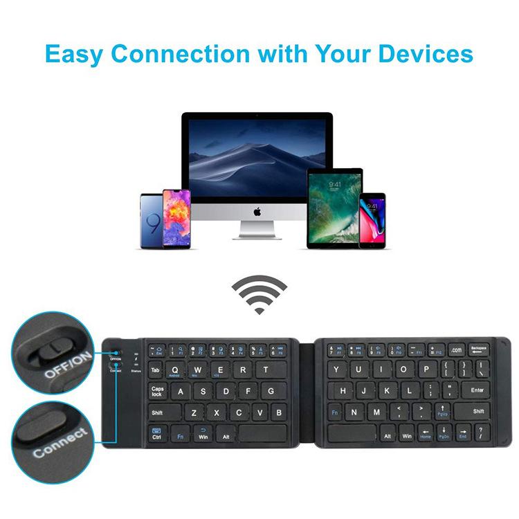 Bàn phím Bluetooth Mini Bluetooth ACOUCOU Bàn phím có thể gập lại không dây, Bàn phím Bàn phím Bàn phím Bàn phím Bàn phím Bàn phím Bàn phím Tình di