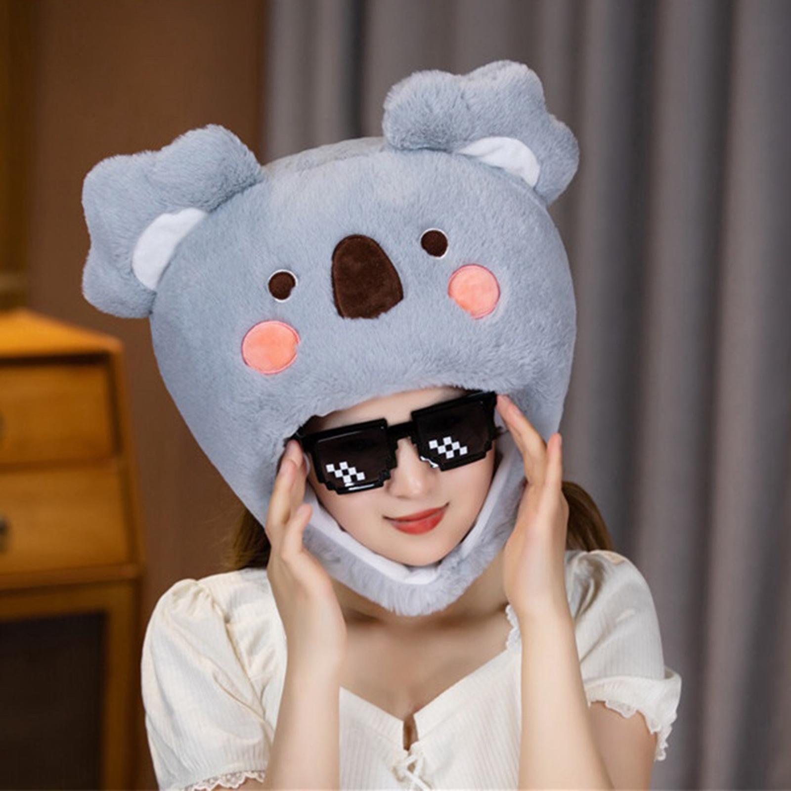 Soft Plush Koala Hat Apparel Cute Headgear for Festival Halloween Role Play