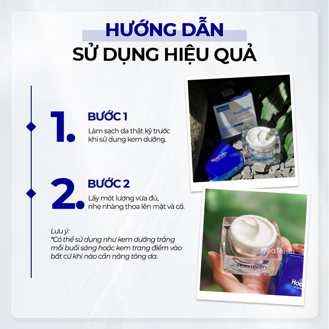 Kem dưỡng trắng da Hoa Thiên - giải pháp từ thiên nhiên cho làn da trắng sáng mịn màng và rạng rỡ 30g