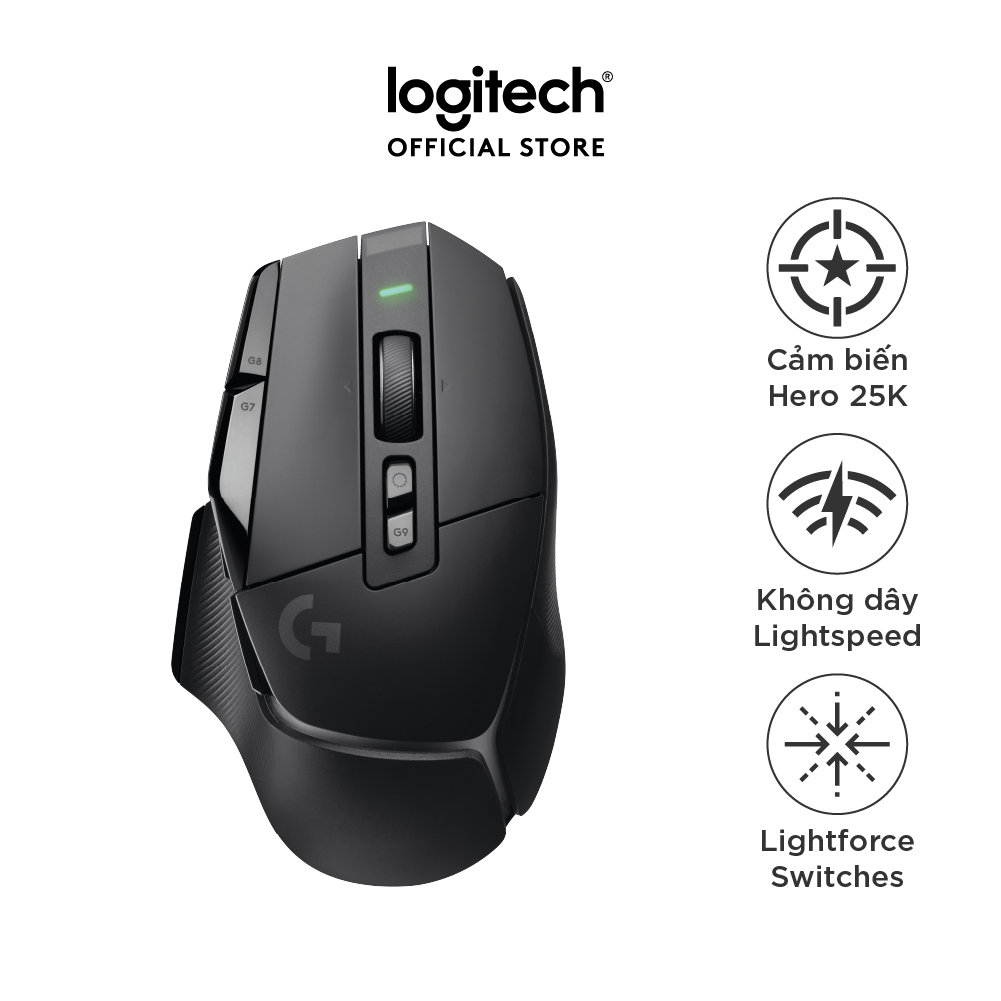 Chuột game không dây Logitech G502 X LIGHTSPEED – Switch LIGHTFORCE Hybrid, Cảm biến Hero 25K, 13 Nút lập trình, tương thích Windows/Mac OS - Hàng chính hãng