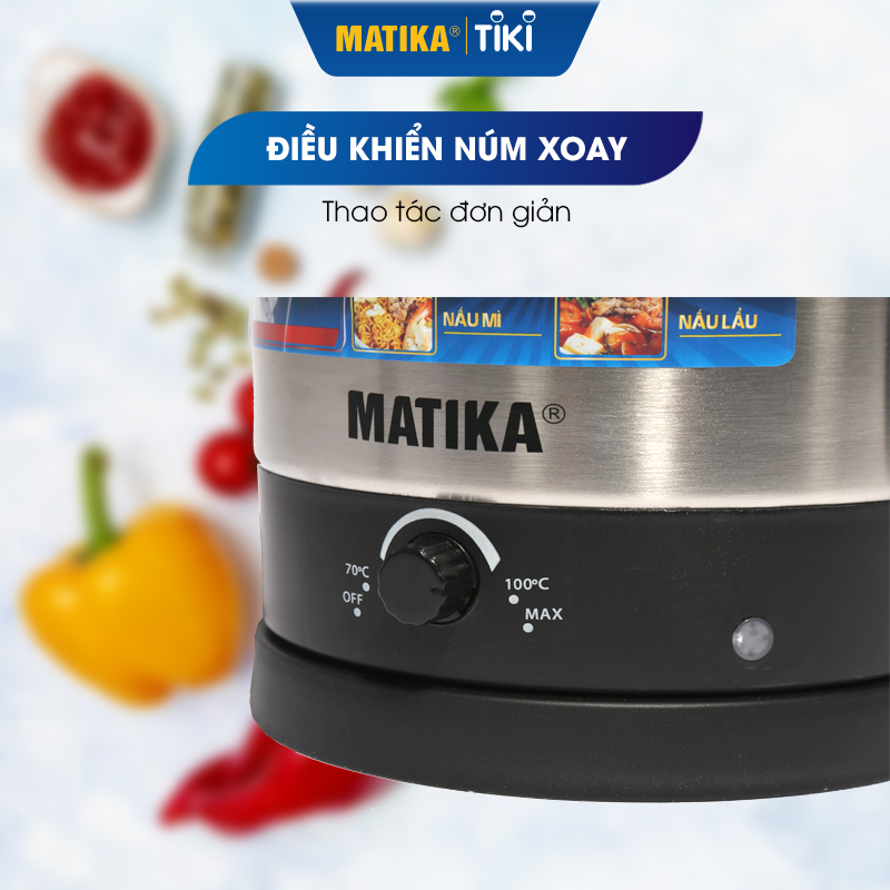 Ca Nấu Đa Năng 1.6L Inox 304 Matika MTK-1612 Công Suất 600W ,Ca Nấu Siêu Tốc,Nồi Lẩu Điện Mini,Nấu Mì. Nấu Lẩu,Đun Nước,Luộc Trứng -Hàng Chính Hãng