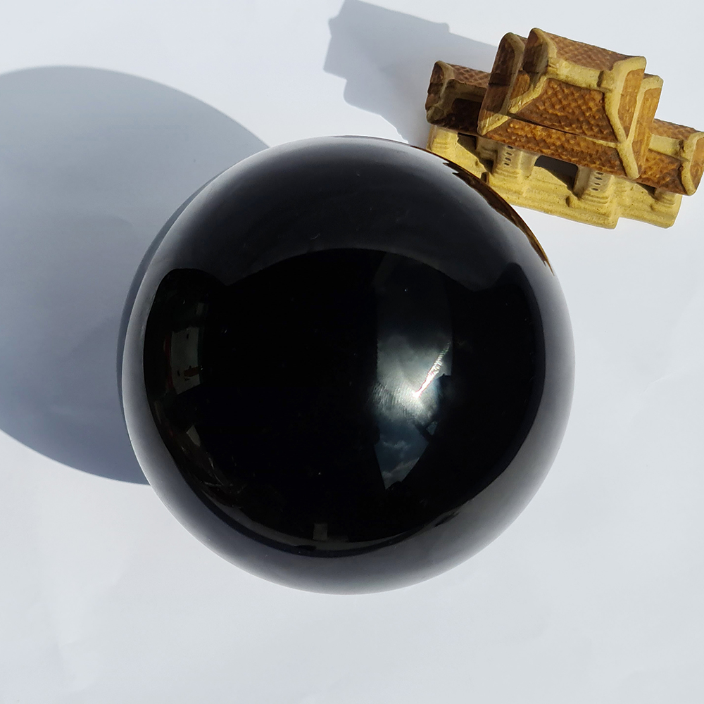 Quả Cầu Phong Thuỷ Đá Thuỷ Tinh Núi Lửa Obsidian Đen - Mx - Hợp Mệnh Thuỷ, Mộc