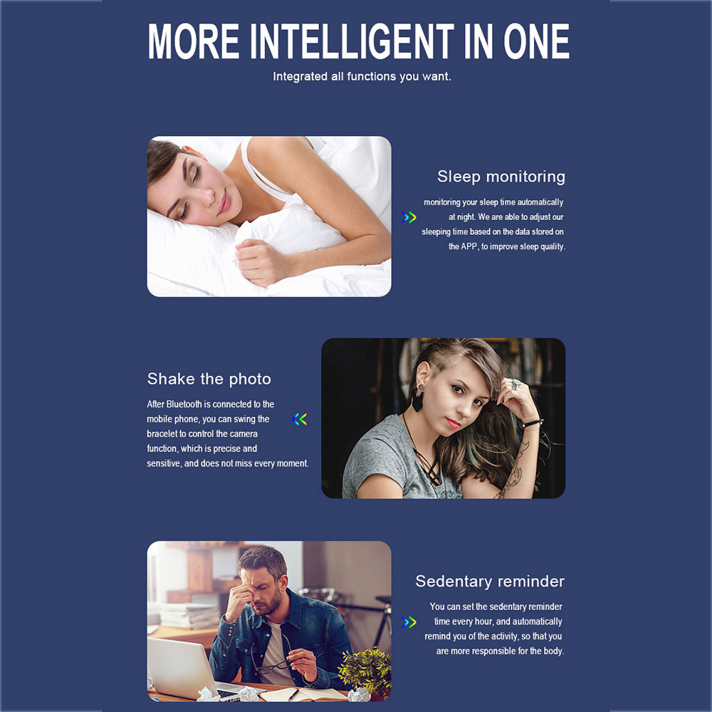 Vòng đeo tay thông minh I5, hỗ trợ theo dõi sức khỏe Thiết kế thân bằng kim loại, chống sẹo và chống mài mòn