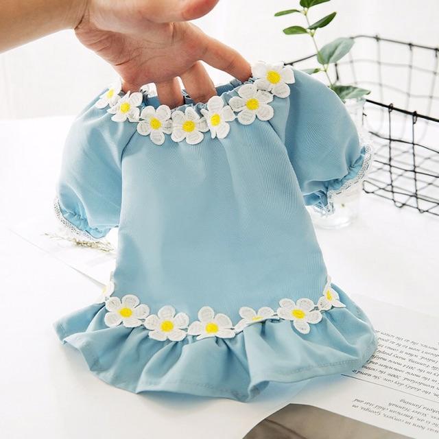 Váy phối hoa tiểu thư cho chó mèo