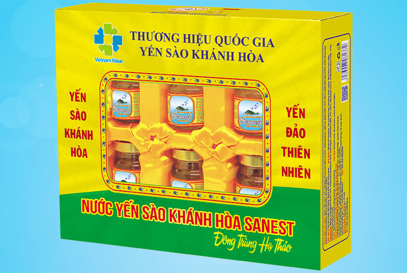 NƯỚC YẾN SÀO KHÁNH HÒA SANEST ĐÔNG TRÙNG HẠ THẢO 70ML HỘP 6 LỌ