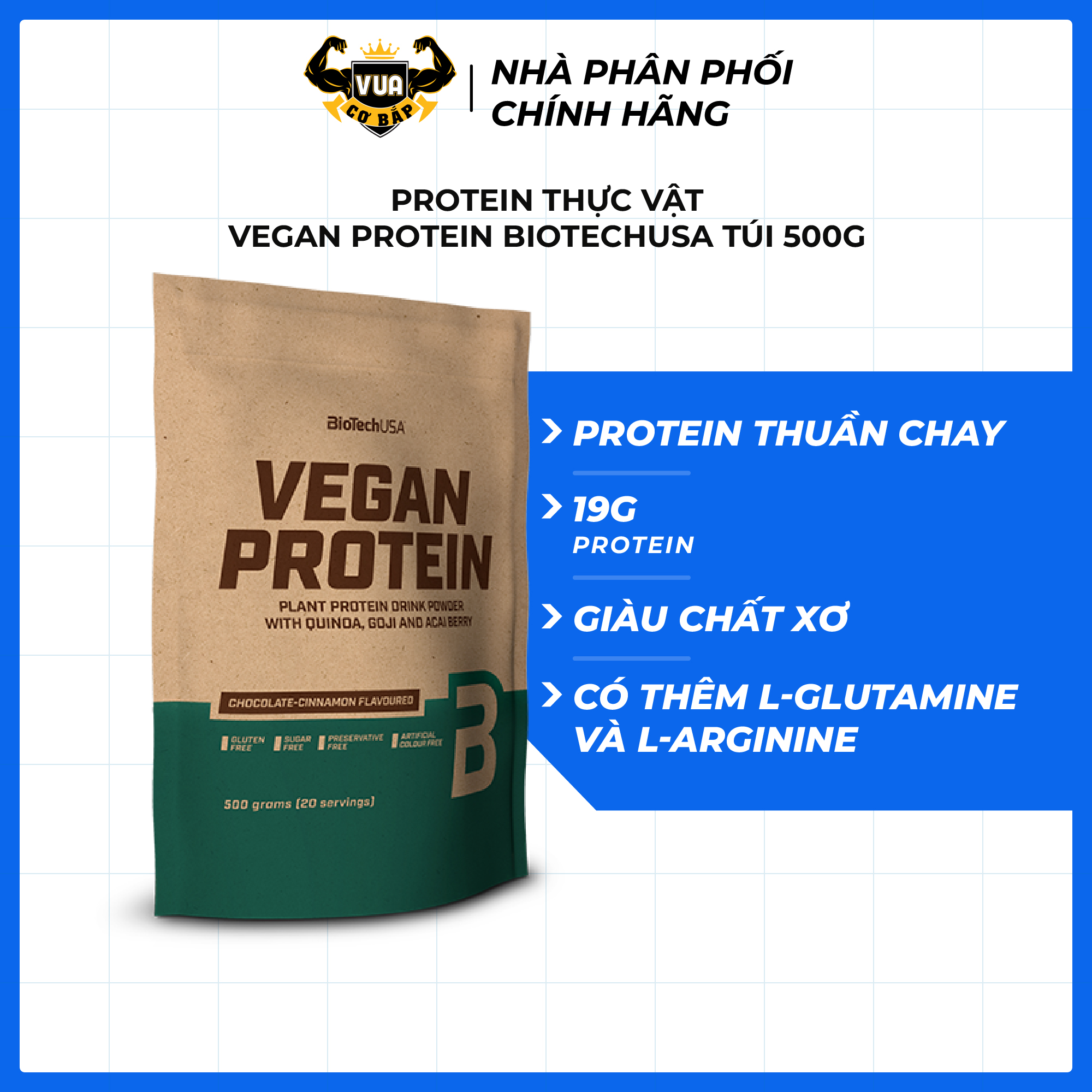 Protein Thực Vật – Vegan Protein BiotechUSA Túi 500g