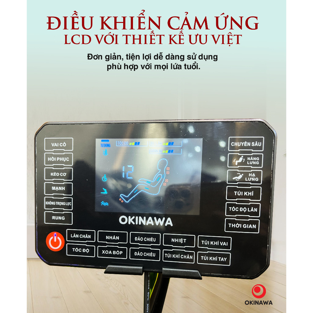 GHẾ MASSAGE OKINAWA OS 119 - CON LĂN MASSAGE 3D