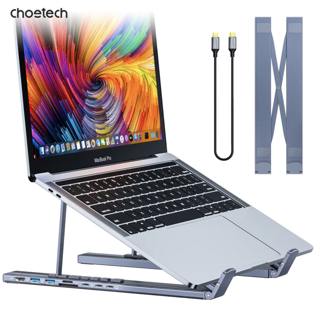 Giá đỡ tích hợp hub chuyển đổi 7 in 1 Choetech M48 đa năng (hàng chính hãng)