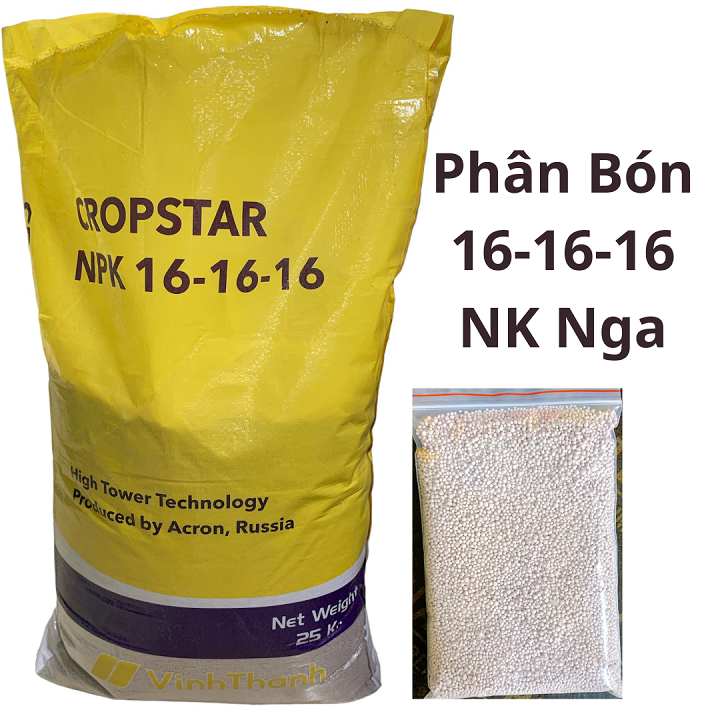 1Kg Phân Bón NPK 16-16-16 Nhập Khẩu Nga Cao Cấp - Cho Cây Xanh và Các Loại Rau Màu, Cây Ăn Quả