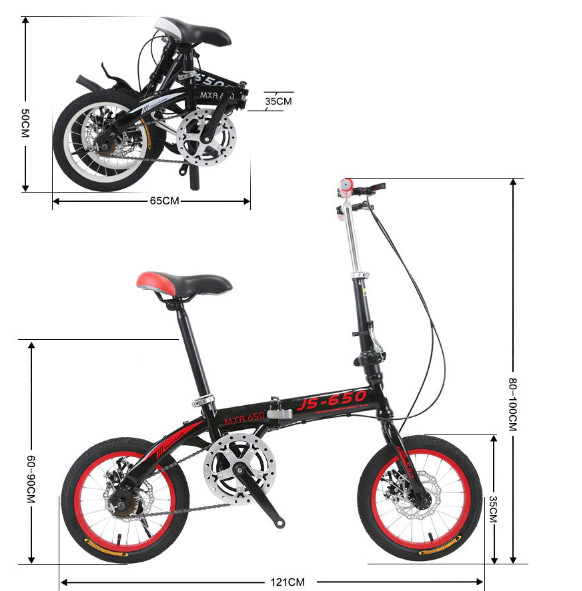 Xe đạp gấp gọn - Xe đạp địa hình 16inch Khung carbon siêu nhẹ tốc độ biến thiên chịu lực 100KG RE0740