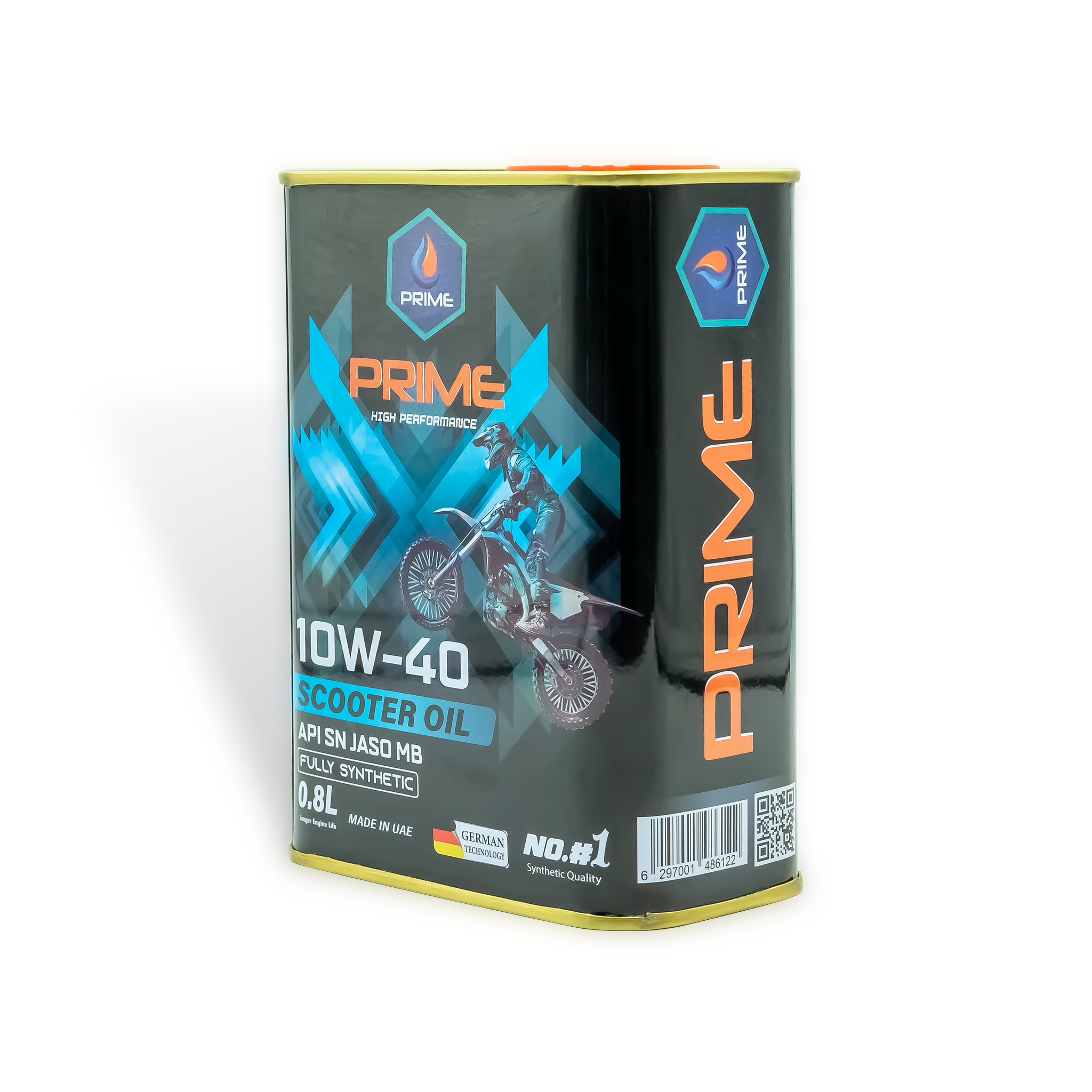 Nhớt xe tay ga tổng hợp toàn phần PRIME 10W40 SN MB Fully Synthetic, Lon 800ml - Nhớt PRIME Lubricants công nghệ Đức, nhập khẩu DUBAI