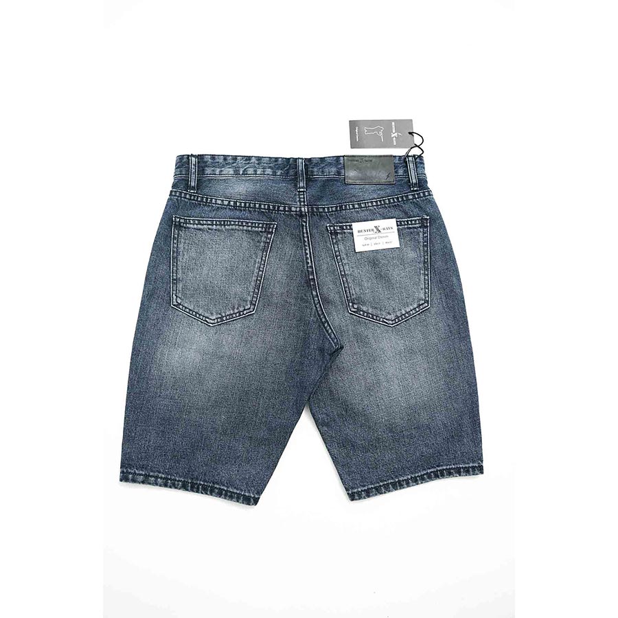 Quần Short Jeans Nam Form Slimfit Cotton Xanh Rách - Hunter X-Rays S51