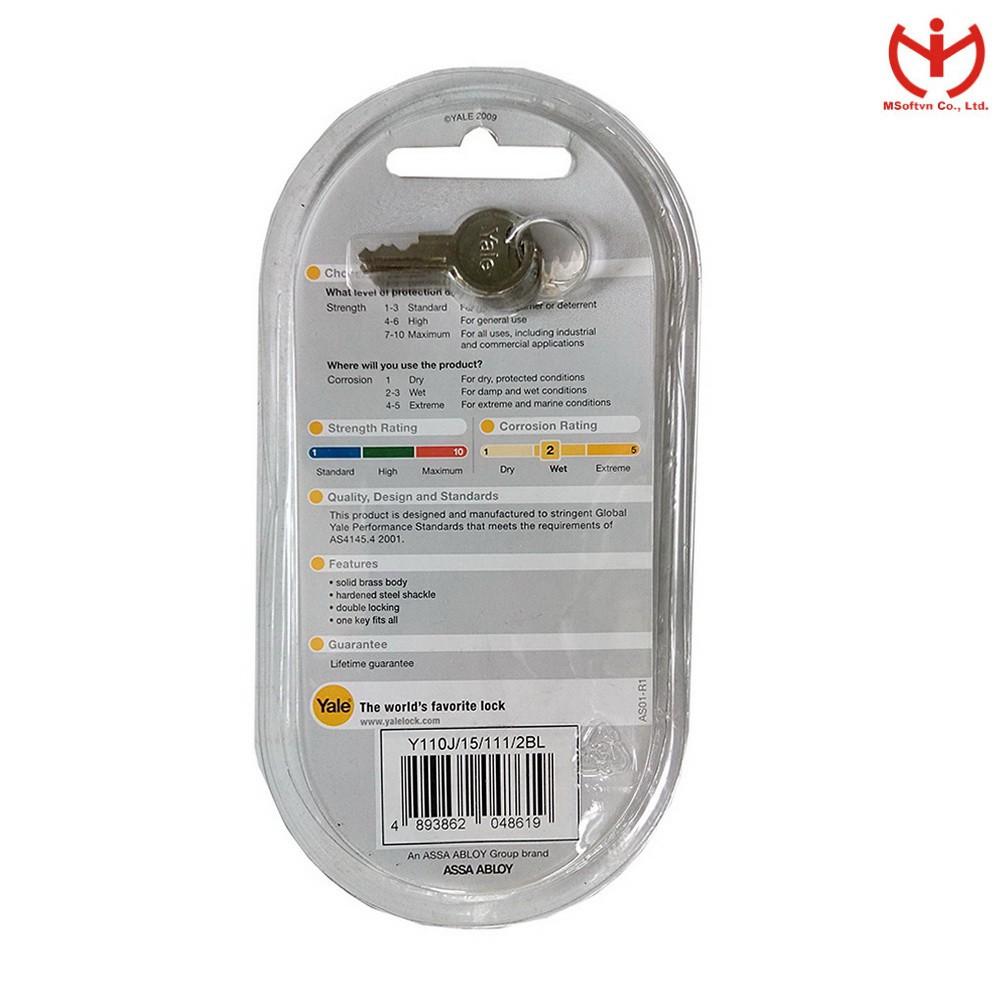 Bộ 2 Ổ Khóa Yale Y110J/15 Thân Rộng 15mm Dùng Chung Chìa - MSOFT