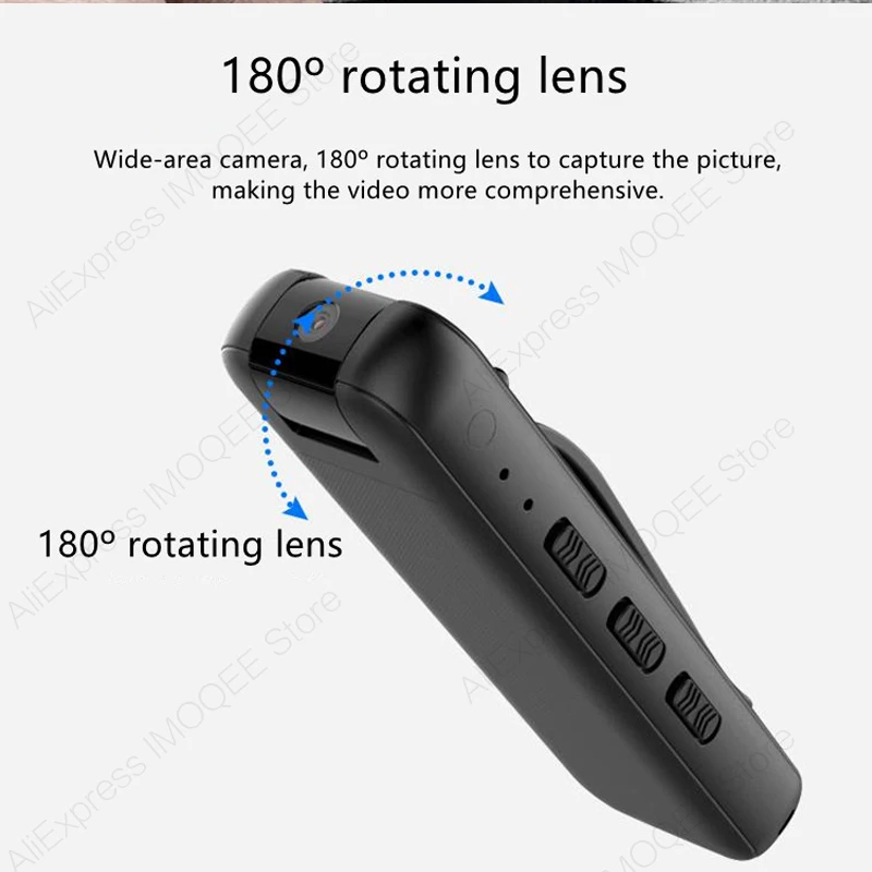 KHUYẾN MÃI KHỦNG, SỐ LƯỢNG CÓ HẠN - ROGTZ - Máy quay mini D3 Quay phim Full HD 1080P Góc rộng 180° Quay đêm Pin trâu 350mAh 36 giờ Kết nối dễ dàng USB2.0  Hàng Chính Hãng