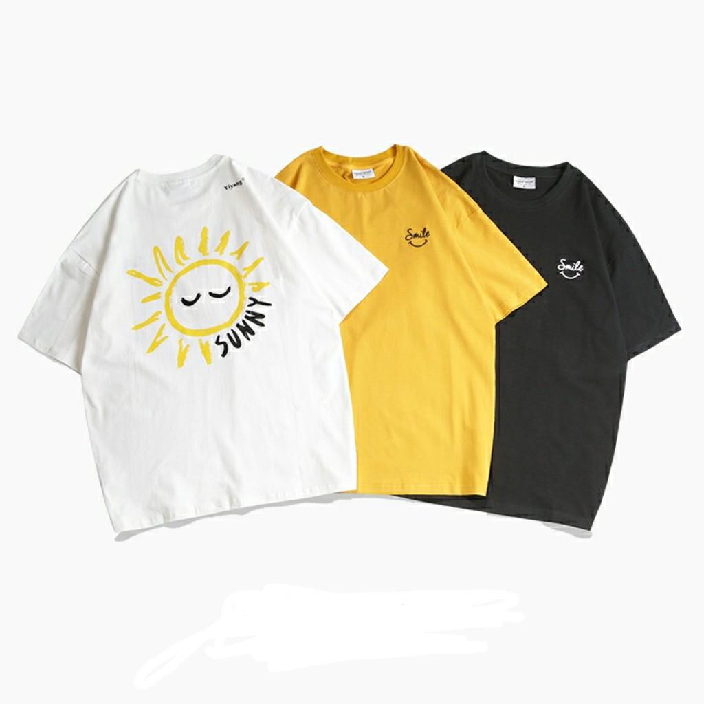 Áo thun nam tay lỡ form rộng SUNNY SMILE vải cotton trumunisex aothununisex aophongnam