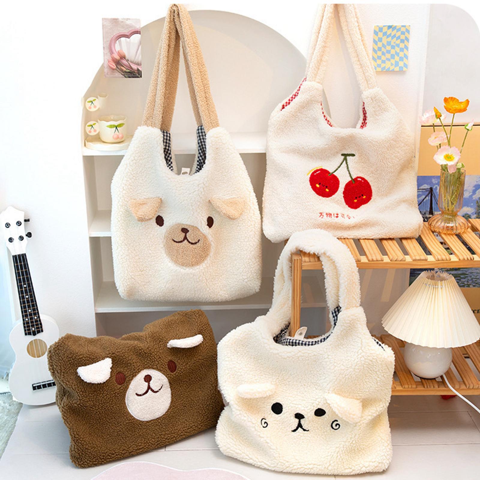 Women Plush Handbag Single Shoulder Bag Versatile Styles Lightweight Gift for Girlfriends, Wives, and mother