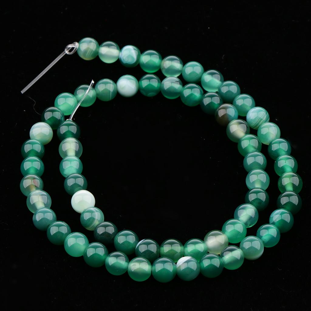 1 Strand Loose Beads Round Natural Stone Agate Beads DIY Crafts 4mm