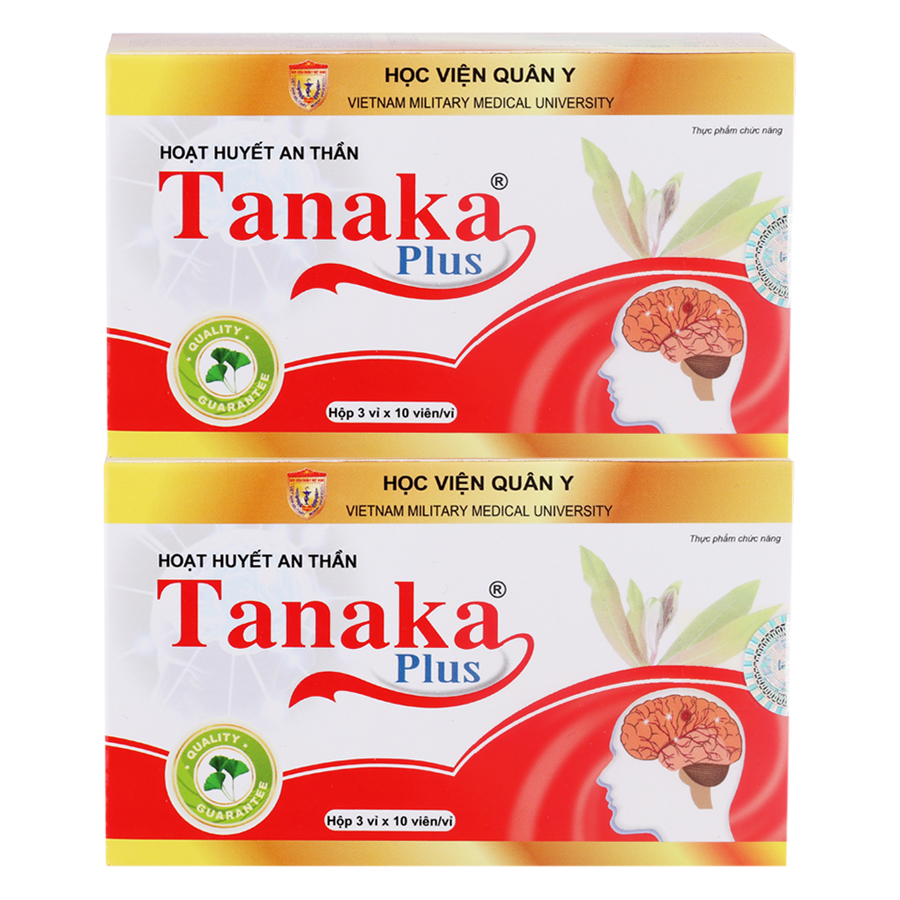 Bộ 2 Hộp Thực Phẩm Chức Năng Hoạt Huyết An Thần Tanaka Plus Học Viện Quân Y