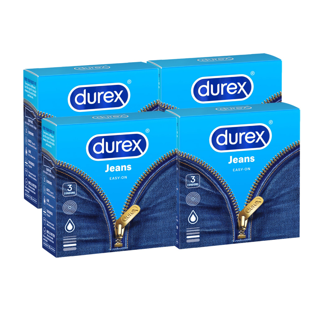 Bộ 4 Bao Cao Su Durex Jeans - Hộp 3 Bao 