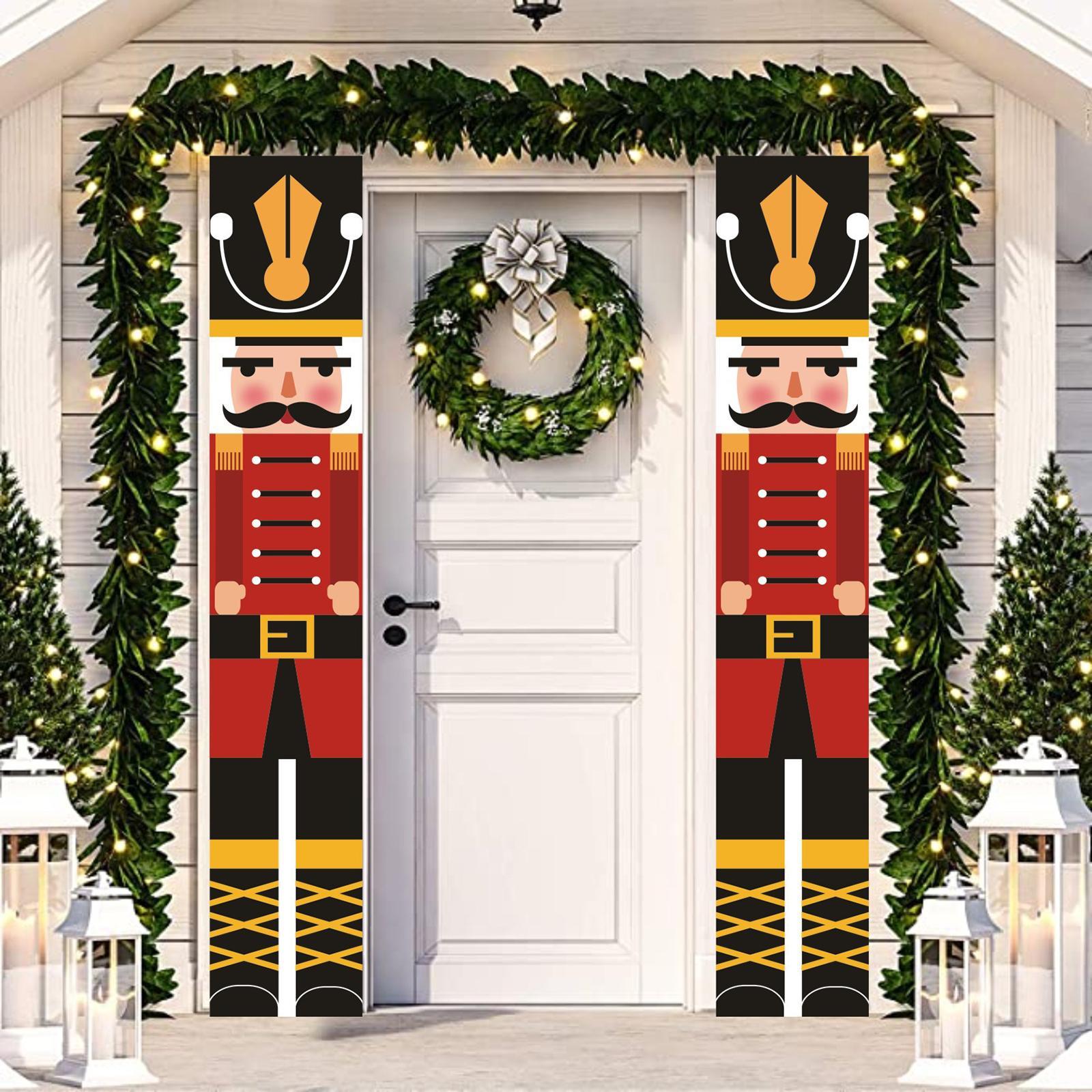 Christmas Porch Sign Oxford Cloth Wall Hanging Party Decor