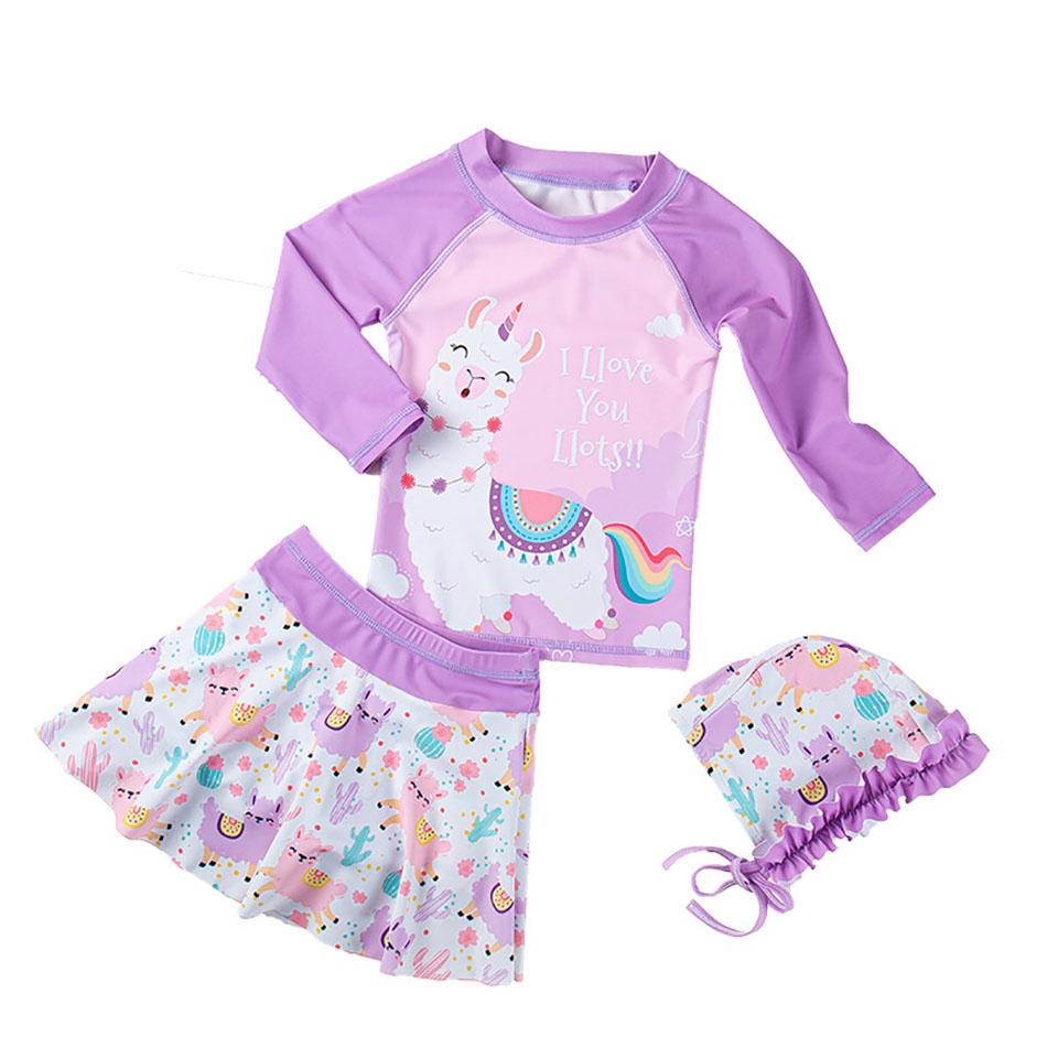 Trẻ Em Kỳ Lân Đồ Bơi Bé Gái Chống Tia UV Dài Tay Trẻ Em Bơi Bé Gái Đồ Bơi Tắm Quần Áo Bể Bơi Cho Bé Mặc Đi Biển