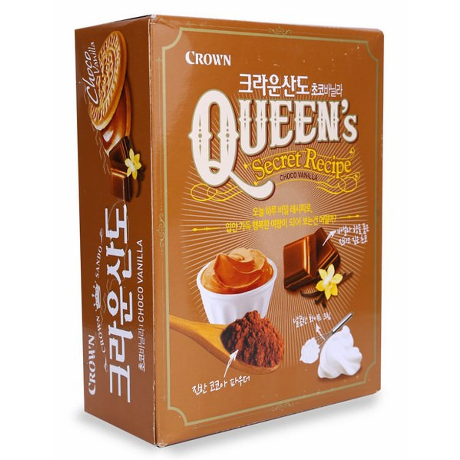 Bánh Quy Sando Vị Socola Crown 161 Gram - Nhập Khẩu Hàn Quốc