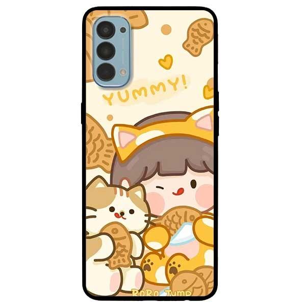 Ốp lưng dành cho Oppo Reno 3 / A91 - Reno 3 Pro - Reno 4 - Reno 4 Pro mẫu Cô Gái Ăn Kem
