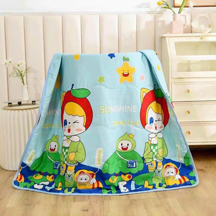 Chăn Cotton 2 Lớp Cho Bé Siêu Mát Họa Tiết Dễ Thương Nhiều Hình 140x110x3cm