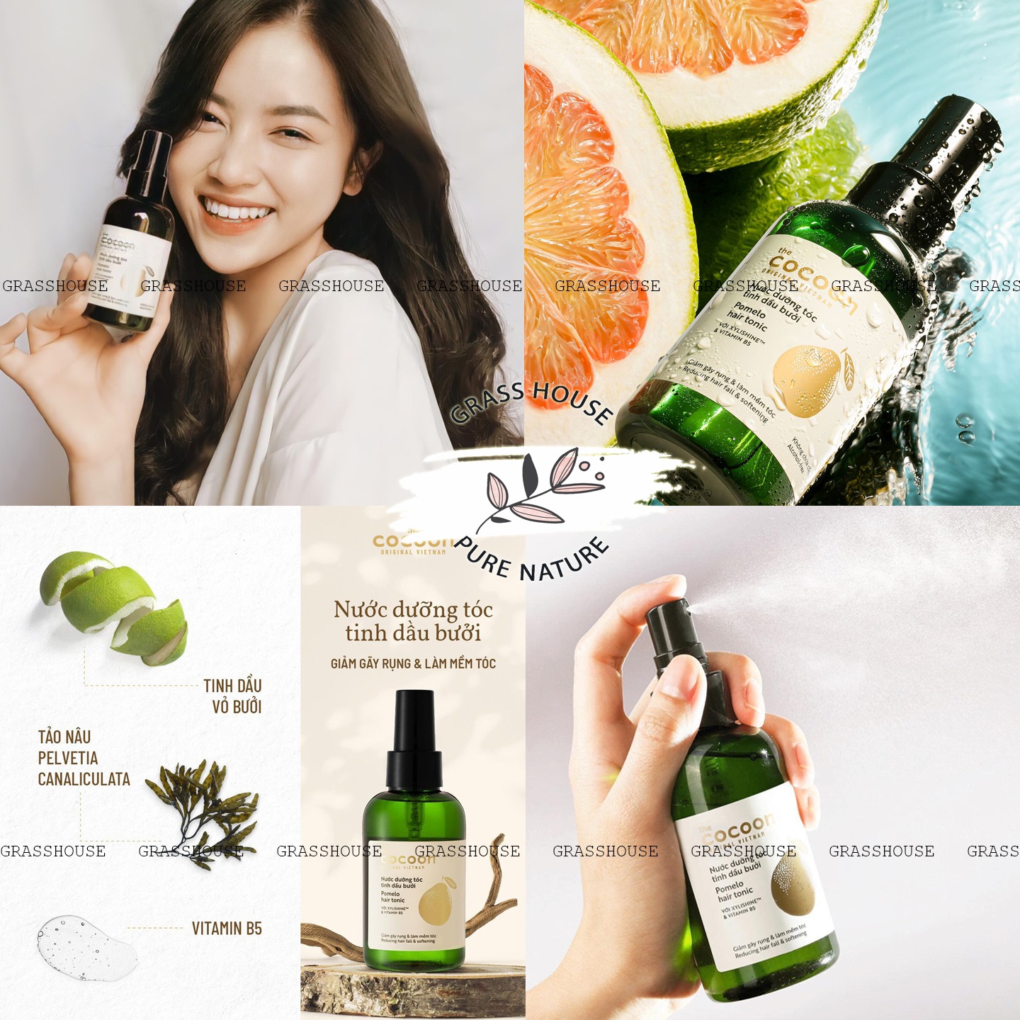 Nước dưỡng tóc tinh dầu bưởi Cocoon 140ml