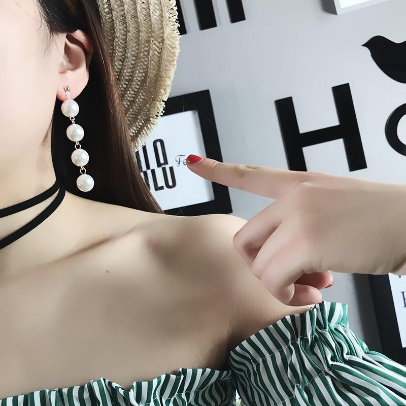 Bông tai chuỗi hạt dài
