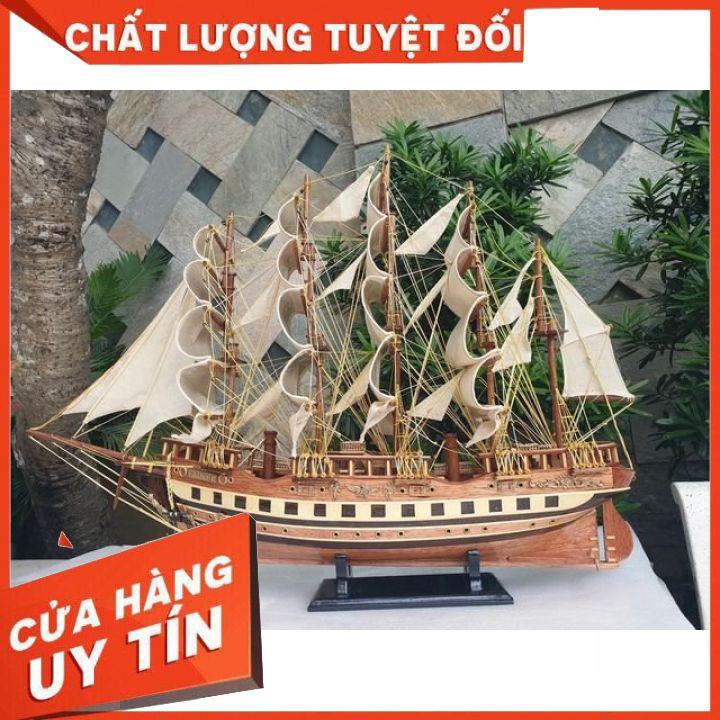 Thuyền Gỗ Thuyền Trang Trí Tàu Chở Hàng France Cao Cấp Dài 80cm Gỗ Còng Đỏ Cao Cấp
