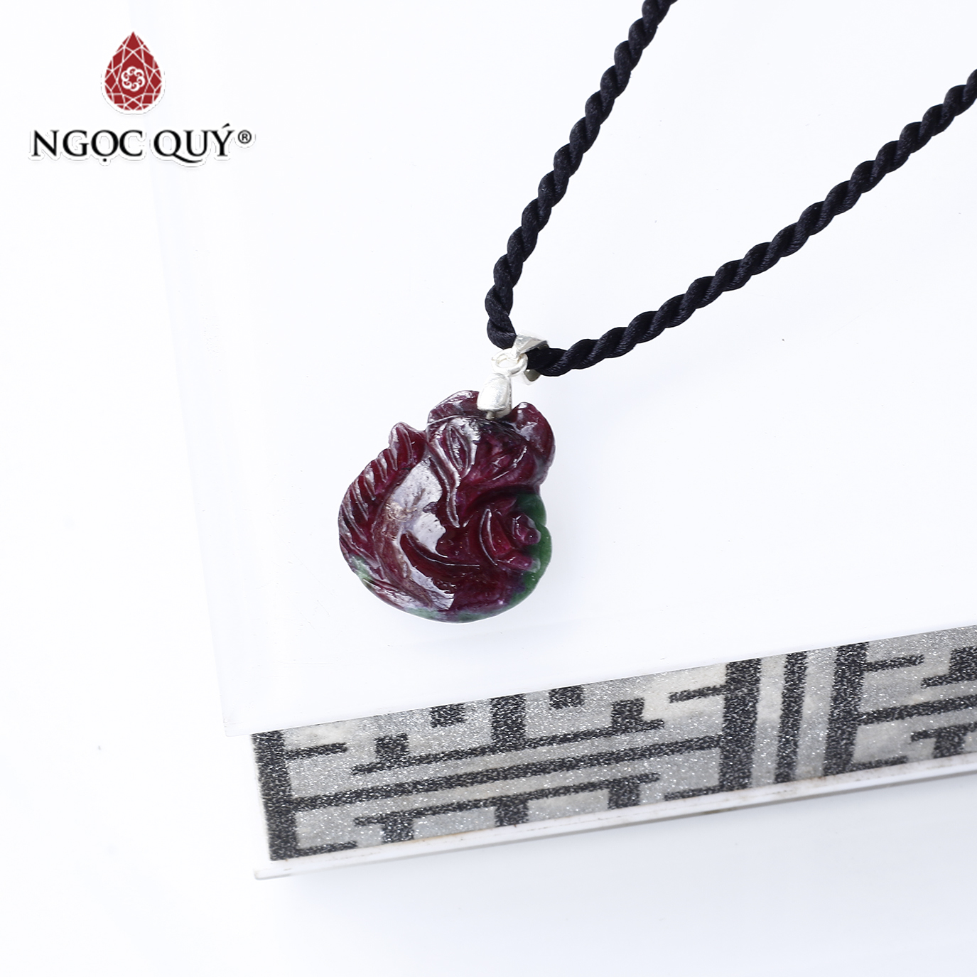Mặt dây chuyền hồ ly 9 đuôi ruby nam phi mệnh hỏa, thổ - Ngọc Quý Gemstones