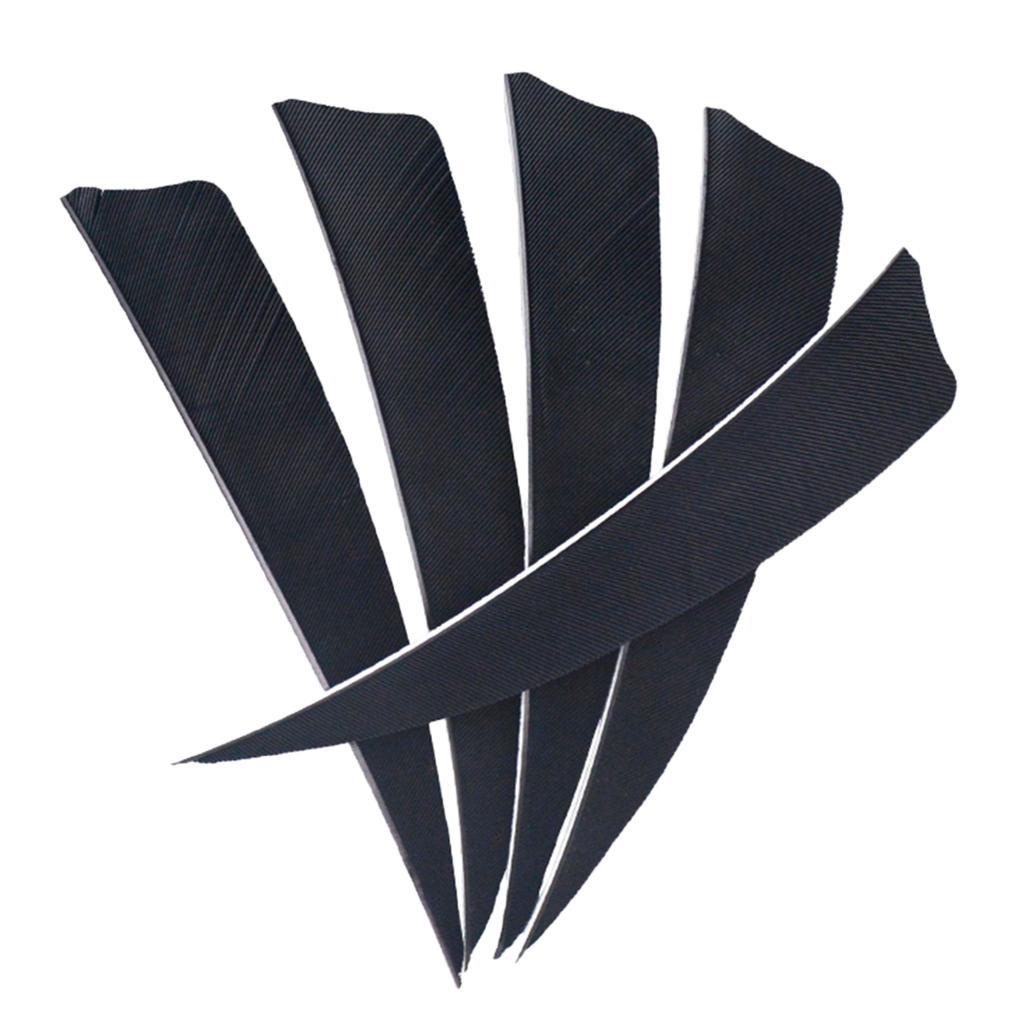 2-6pack 12 Pieces 4 Inch Archery Arrow Feathers Fletchings Vanes Black