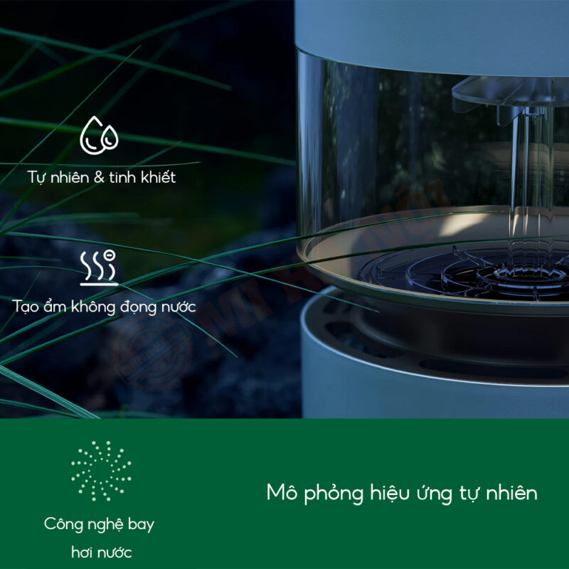 Máy tạo độ ẩm thông minh Xiaomi Smartmi Rainforest- không phun sương tạo hiệu ứng hạt mưa-bản quốc tế- Hàng chính hãng