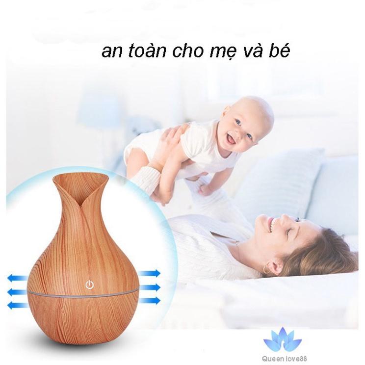 Đèn Xông Tinh Dầu ️Vân Gỗ ️ Đèn Khuếch Tán Tinh Dầu Dạng Phun Sương -