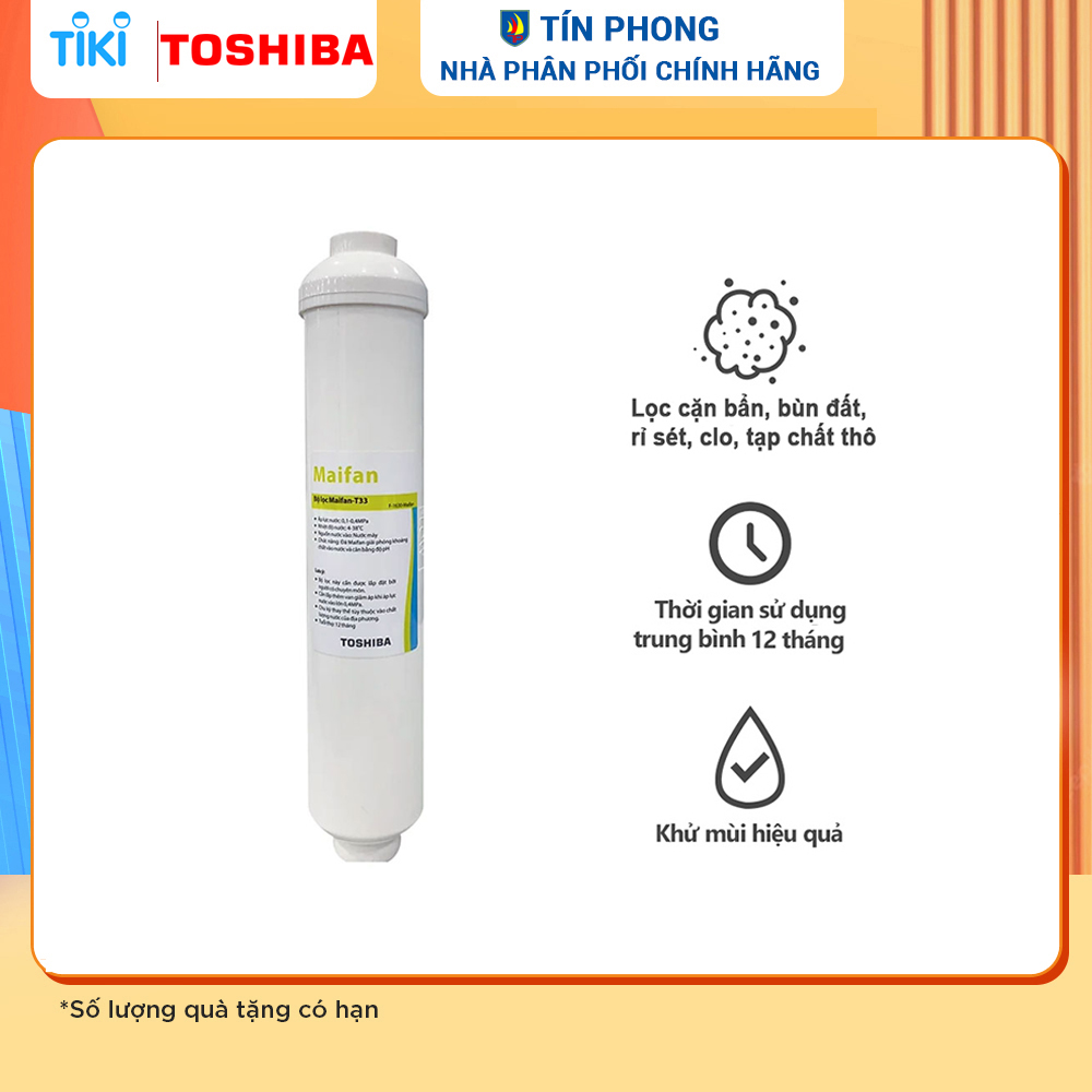 Lõi lọc nước F-3 in 1, Lõi lọc F-Alkaline, Lõi lọc F-Maifan, Lõi lọc F-Nano Silver - Dùng cho máy lọc nước Toshiba Toshiba TWP-W1630SVN - Thời gian thay 12 tháng/ 1 lần - Hàng chính hãng