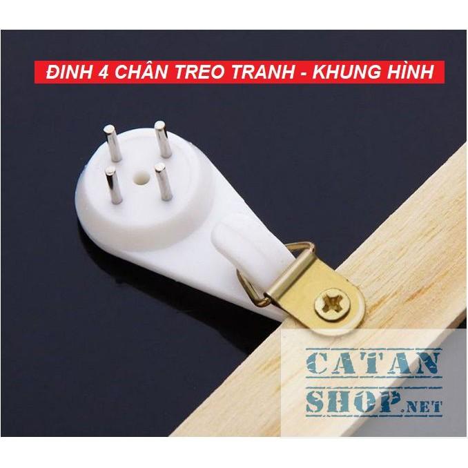 Đinh treo khung tranh 4 chân treo tranh ảnh, móc chìa khóa,móc treo đồ không cần khoan tường GD382-DinhTT-4ch