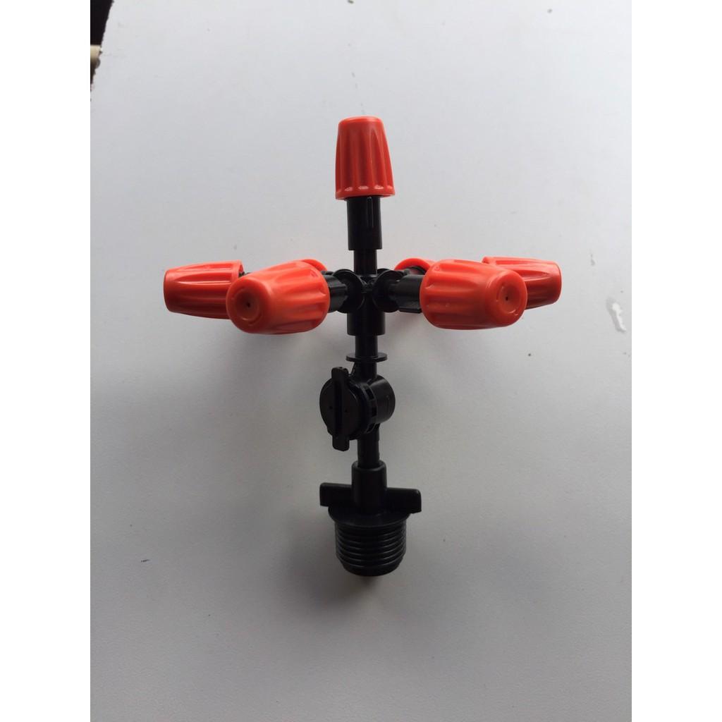Béc phun sương 5 hướng cam bù áp nối nhanh